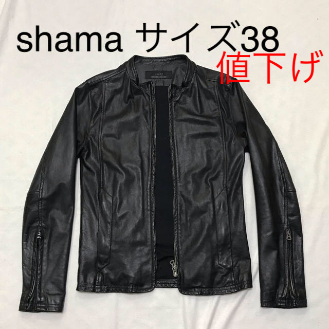 メンズ値下げshamaシングルライダース  サイズ38 黒