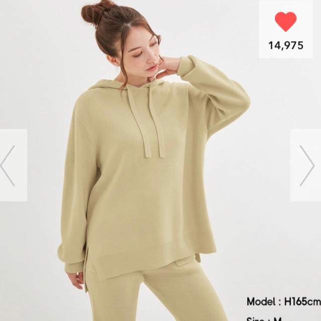 GU(ジーユー)のGU フーディニットチュニック(長袖) レディースのトップス(ニット/セーター)の商品写真