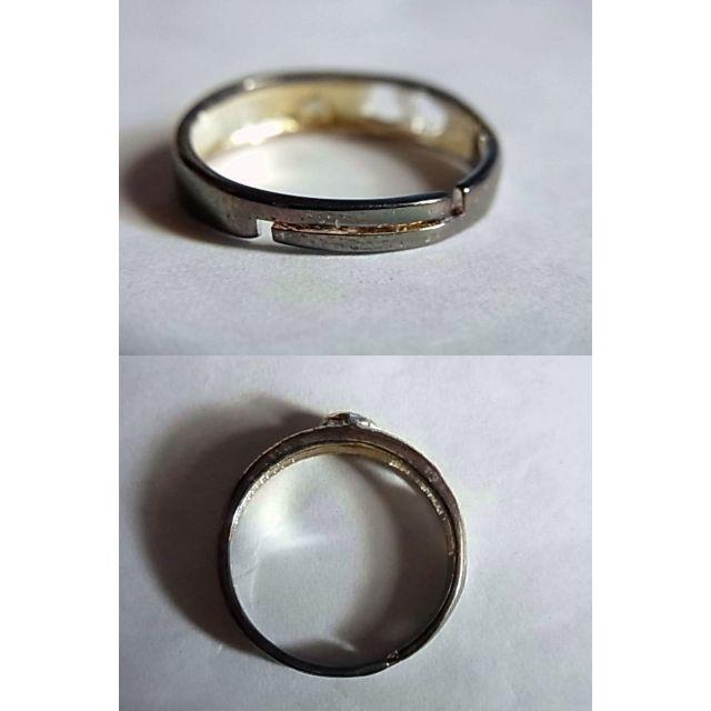 未使用品SVシルバー925リング指輪15号キュービックジルコニア人工ダイヤハート メンズのアクセサリー(リング(指輪))の商品写真