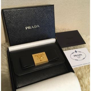 プラダ(PRADA)の【新品未使用】PRADA プラダ 三つ折り財布 1MH840 サフィアーノリボン(財布)