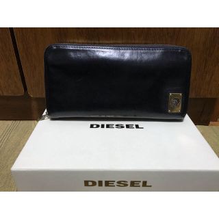 ディーゼル(DIESEL)の中古 DIESEL 長財布 BLACK✕GOLD 黒✕金(長財布)