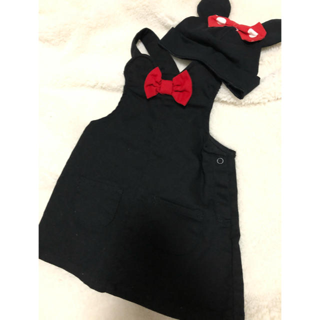 H&M(エイチアンドエム)のディズニー ミニー オーバーオール スカート キッズ/ベビー/マタニティのベビー服(~85cm)(スカート)の商品写真