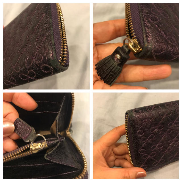ANYA HINDMARCH(アニヤハインドマーチ)のアニヤハインドマーチ本革長財布　濃いめ紫色 レディースのファッション小物(財布)の商品写真