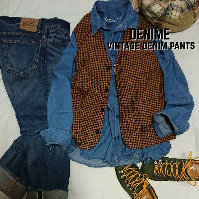 ドゥニーム DENIME ヴィンテージ色落ゆったりデニムパンツ