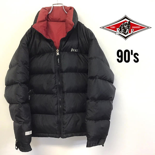 Bear USA - 美品 90's Bear USA 刺繍ロゴ ダウンジャケット ブラック Mの通販 by kacy'sフォローで10