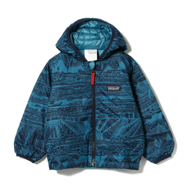 patagonia(パタゴニア)のPatagonia  ベビーリバーシブルダウンセーターフーディ ジャケット 4T キッズ/ベビー/マタニティのキッズ服男の子用(90cm~)(ジャケット/上着)の商品写真