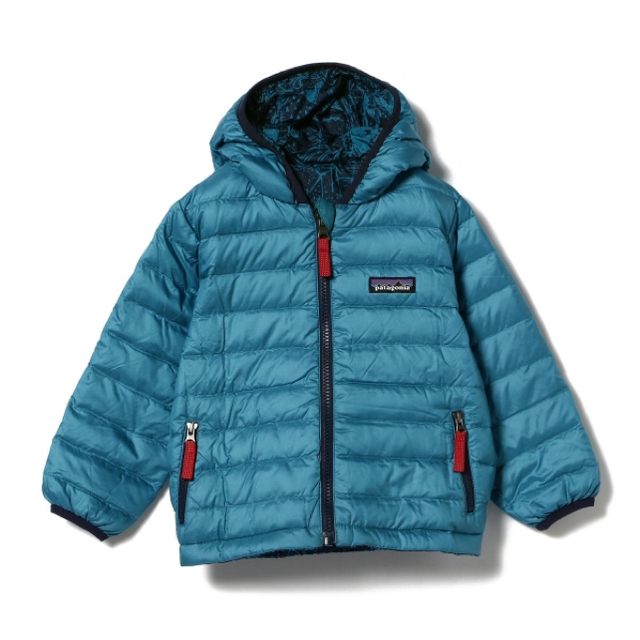 patagonia(パタゴニア)のPatagonia  ベビーリバーシブルダウンセーターフーディ ジャケット 4T キッズ/ベビー/マタニティのキッズ服男の子用(90cm~)(ジャケット/上着)の商品写真