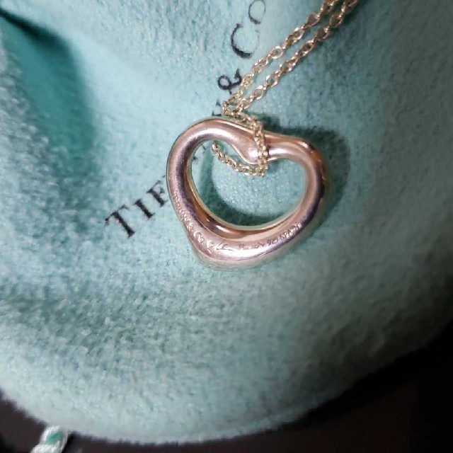 Tiffany & Co.(ティファニー)のtiffany ティファニー　オープンハートネックレス　ストーン　シルバー925 レディースのアクセサリー(ネックレス)の商品写真