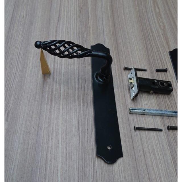 ローアイアンレバーハンドル 手作り金具 新品 カフェドア アンティーク調 2