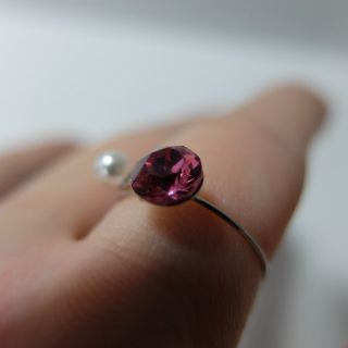 スワロフスキー(SWAROVSKI)のレディース　リング　ハンドメイド　指輪　一部スワロフスキー(リング)