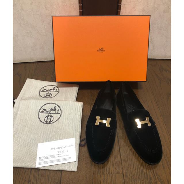 Hermes - 新品未使用☆エルメス モカシン ローファー パリ 36/ブラック