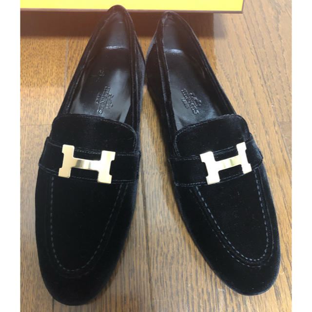 新品未使用★エルメス モカシン ローファー パリ 36/ブラックベロア 新品未使用★エルメス モカシン ローファー パリ 36/ブラックベロア