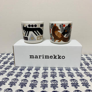 マリメッコ(marimekko)のmarimekko マリメッコ　キツネ柄　ラテマグ２種　新品送料込(食器)