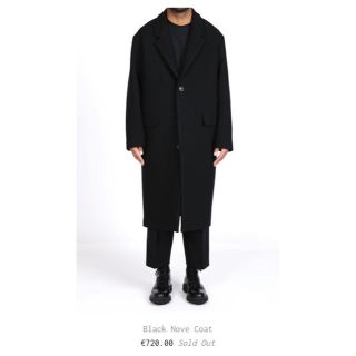 ルメール(LEMAIRE)のlownn black nove coatオーバーコートチェスター(チェスターコート)