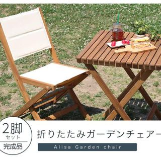 新品　人気の折りたたみガーデンチェア　Alisa-アリーザ-（2脚セット）(折り畳みイス)