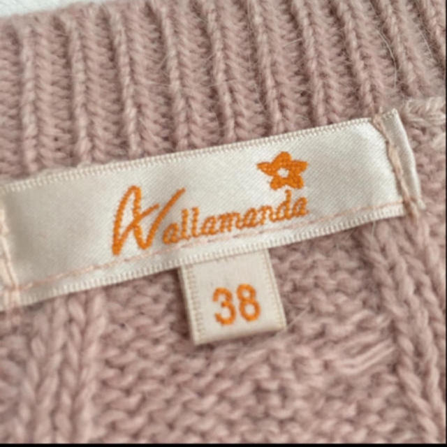 allamanda(アラマンダ)のアラマンダ　ベロアリボン付き　ケーブルニット レディースのトップス(ニット/セーター)の商品写真