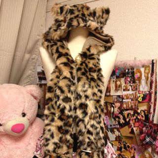 ワンスポ(one spo)のone spo ♡ヒョウ柄猫耳set(マフラー/ショール)