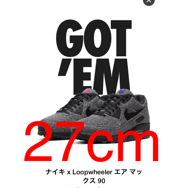 NIKE(ナイキ)のNike air max 90 エアマックス 27cm LOOPWHEELER メンズの靴/シューズ(スニーカー)の商品写真