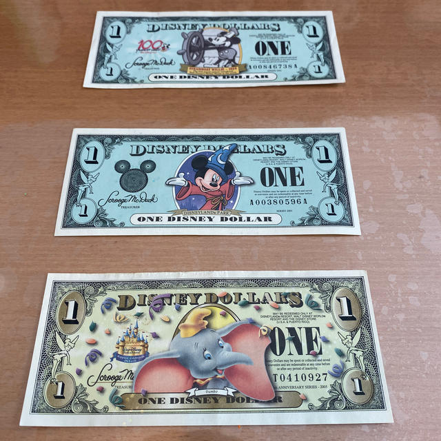 Disney Dollars、ディズニードル、ディズニーダラー、ミッキー、1ドル