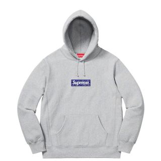 シュプリーム(Supreme)のBandana Box Logo Hooded Grey M(パーカー)