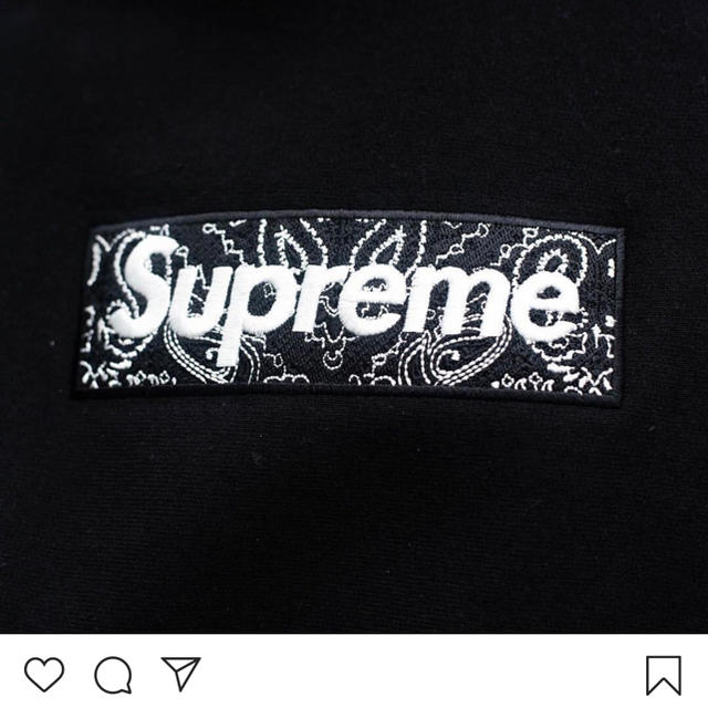 supreme バンダナboxフーディー 黒S