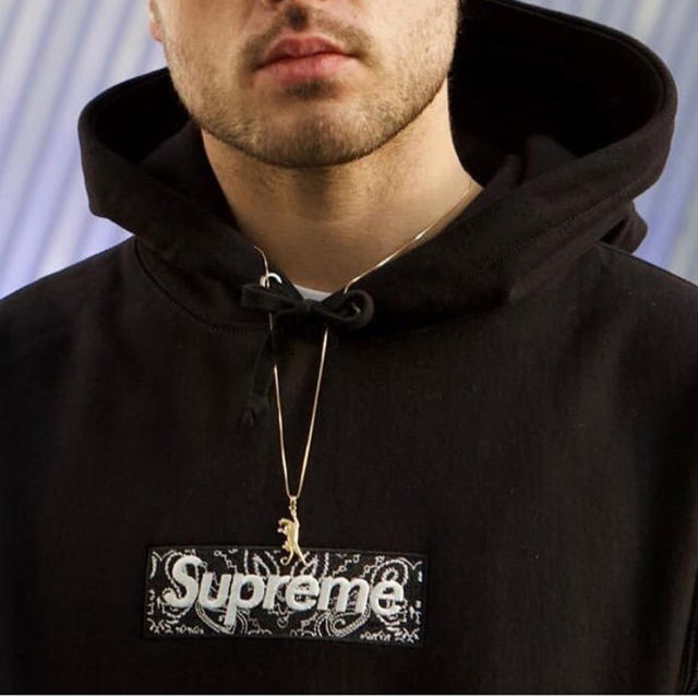 supreme バンダナboxフーディー 黒S