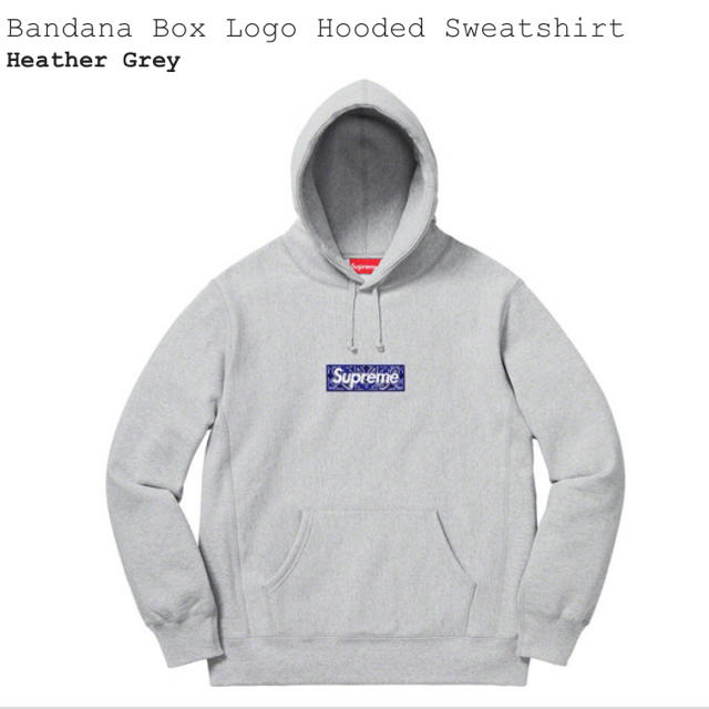 Supreme Bandana Box Logo Hood Grey Sサイズトップス