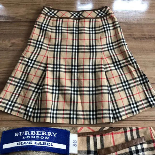 BURBERRY BLUE LABEL(バーバリーブルーレーベル)のBURBERRY バーバリー ノバチェック  スカート ボックスプリーツ38 レディースのスカート(ひざ丈スカート)の商品写真