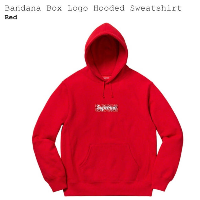supreme bandana box logo hooded m red パーカー