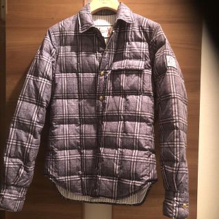 モンクレール　ガムブルー　シャツ　ダウン　チェック　moncler