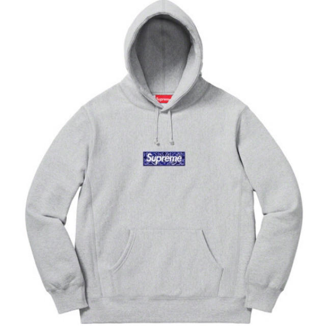 Supreme - supreme box logo hooded heather grey L