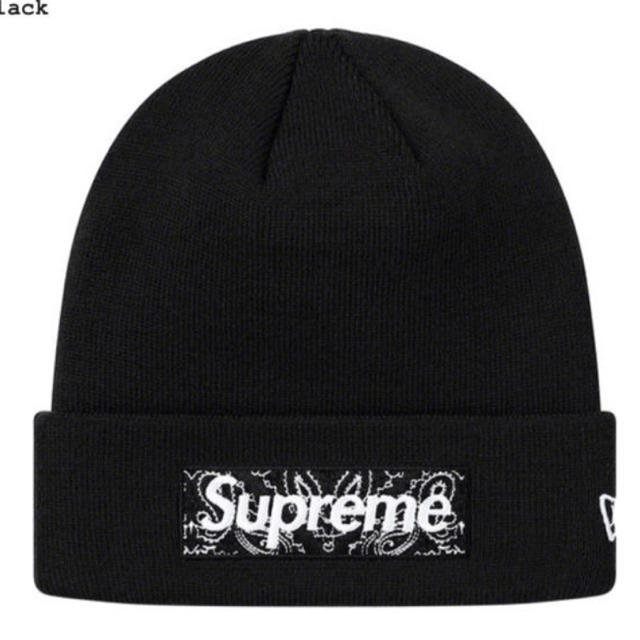 Supreme(シュプリーム)の即日発送！　supreme box logo beanie ブラック メンズの帽子(ニット帽/ビーニー)の商品写真