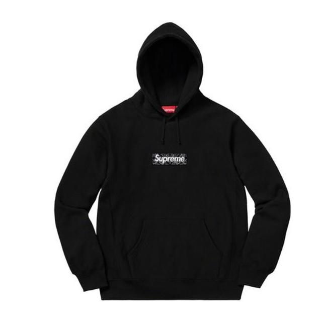 ー品販売 Supreme - Mサイズ Bandana Box Logo Hooded Sweatsh 黒 ...