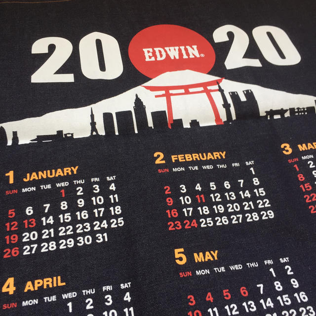 EDWIN(エドウィン)のゆうたんさん専用 ！EDWIN 2020年デニム生地カレンダー インテリア/住まい/日用品の文房具(カレンダー/スケジュール)の商品写真