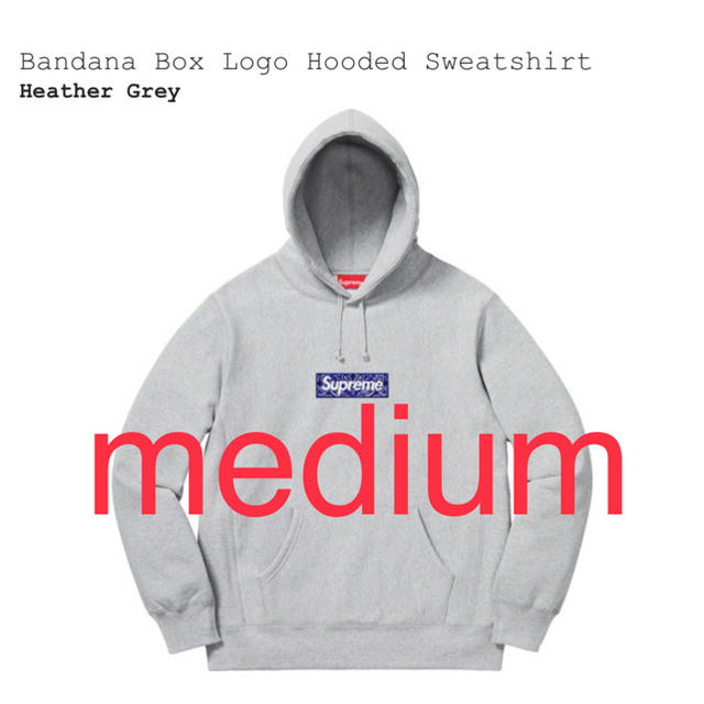 Supreme - Bandana Box Logo Hooded Grey M supreme