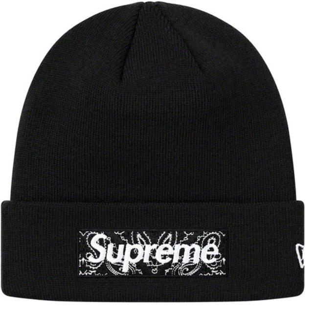 supreme new era box logo beanie black
