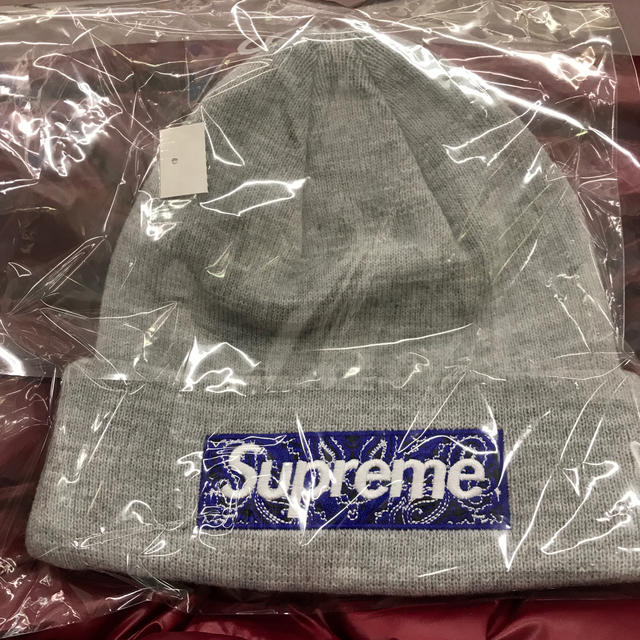 Supreme New Era Box Logo Beanie (FW17) Heather Grey - FW17 - US