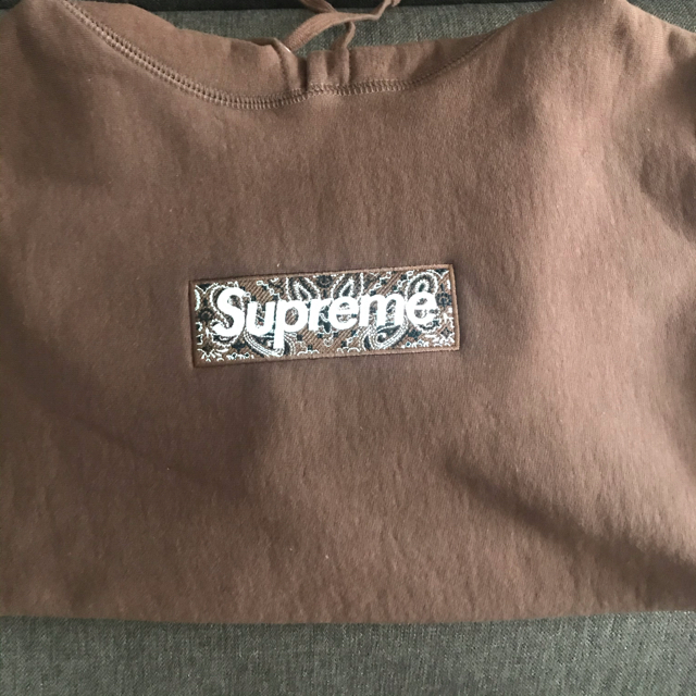 Supreme(シュプリーム)のSupreme bandana box logo hooded 茶S メンズのトップス(パーカー)の商品写真