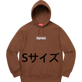 シュプリーム(Supreme)のSupreme bandana box logo hooded 茶S(パーカー)