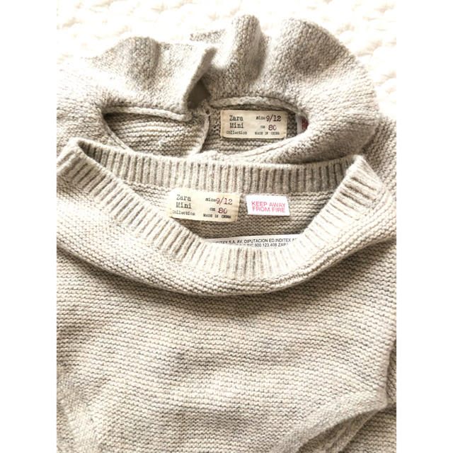 ZARA KIDS(ザラキッズ)のニットセット ZARA baby グレー 襟付きトップス ニットパンツ キッズ/ベビー/マタニティのベビー服(~85cm)(ニット/セーター)の商品写真