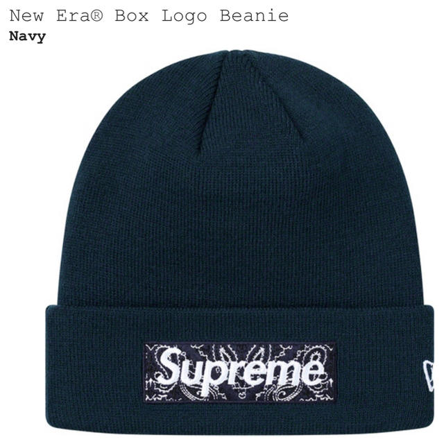 メンズNavy New Era® Box Logo Beanie ビーニー ニット帽