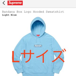 シュプリーム(Supreme)のSupreme Bandana Box Logo HoodedブルーLサイズ(パーカー)