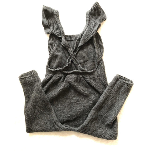 ZARA KIDS(ザラキッズ)のフリル付きオーバーオール 9-12m ZARA baby ニットサロペット キッズ/ベビー/マタニティのベビー服(~85cm)(カバーオール)の商品写真