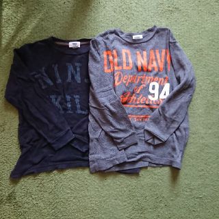 オールドネイビー(Old Navy)のused oldnavy kids Mｻｲｽﾞ(8)ﾜｯﾌﾙﾛﾝT 2枚ｾｯﾄ(Tシャツ/カットソー)