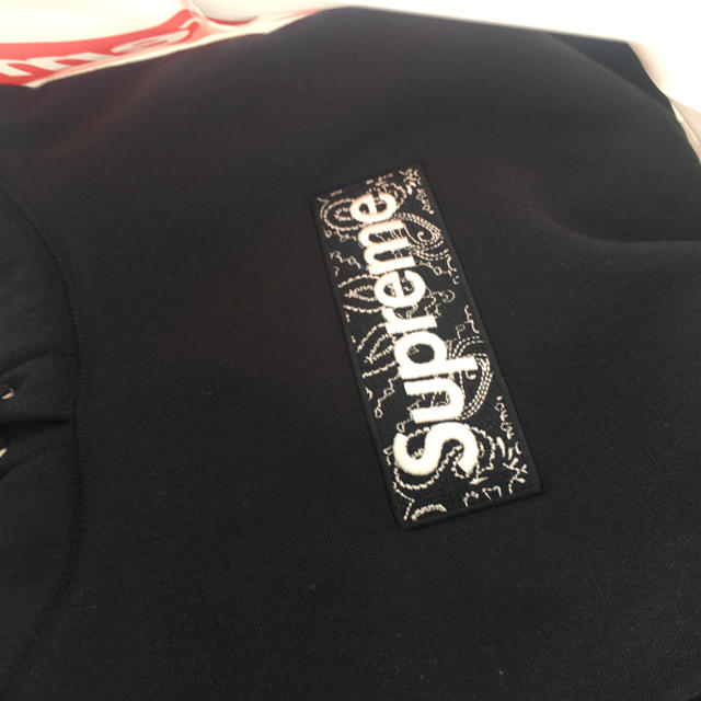 Supreme Bandana Box Logo パーカー　バンダナ  黒　S