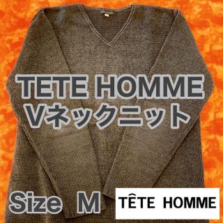 テットオム(TETE HOMME)のテットオム　Vネック　ニット　モール糸(ニット/セーター)