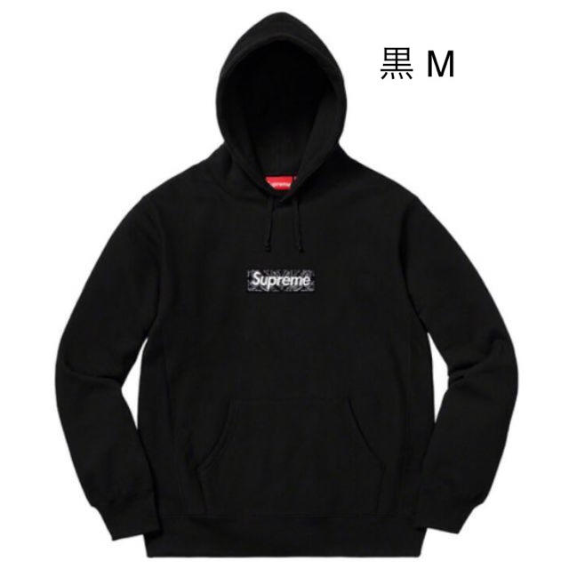 Supreme(シュプリーム)のsupreme Bandana BoxLogo Hooded ブラック M メンズのトップス(パーカー)の商品写真