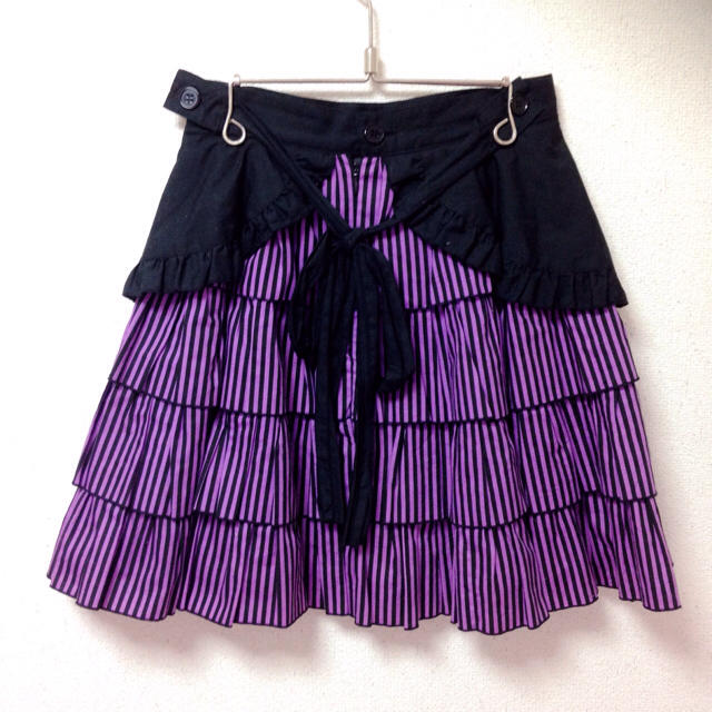 PEACE NOW(ピースナウ)の【PEACENOW】紫ストライプSK レディースのスカート(ミニスカート)の商品写真