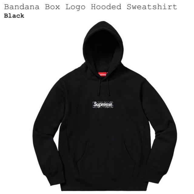 supreme bandana box logo hooded black L