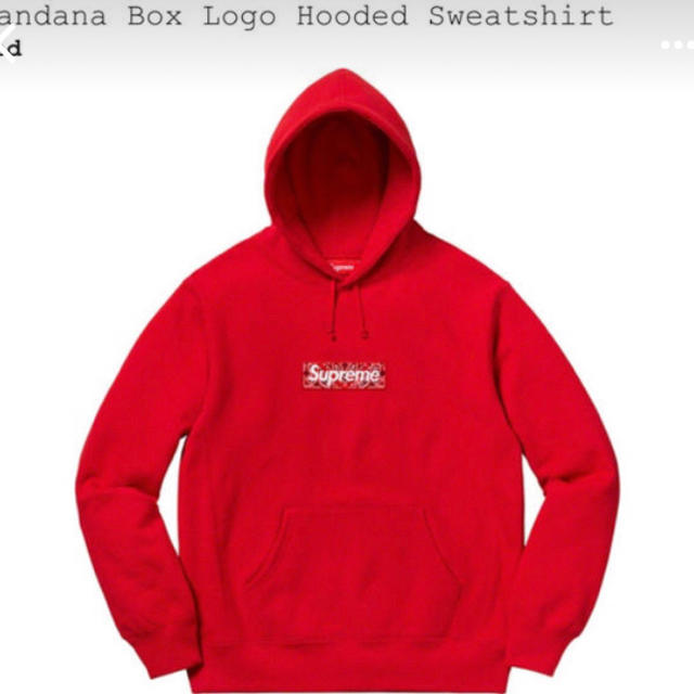 Supreme Bandana Box Logo Hooded L 赤